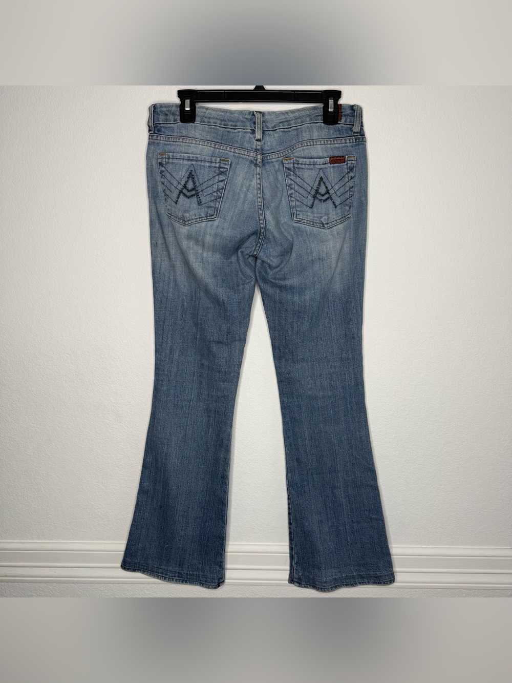 7 For All Mankind “A” Pocket w/ Rhinestones Bootcut Jeans Size 28
